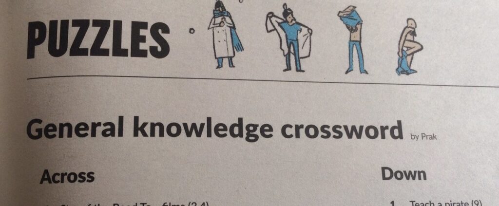 General Knowledge crossword #2 by Prak, in The Bristol Cable issue #33.